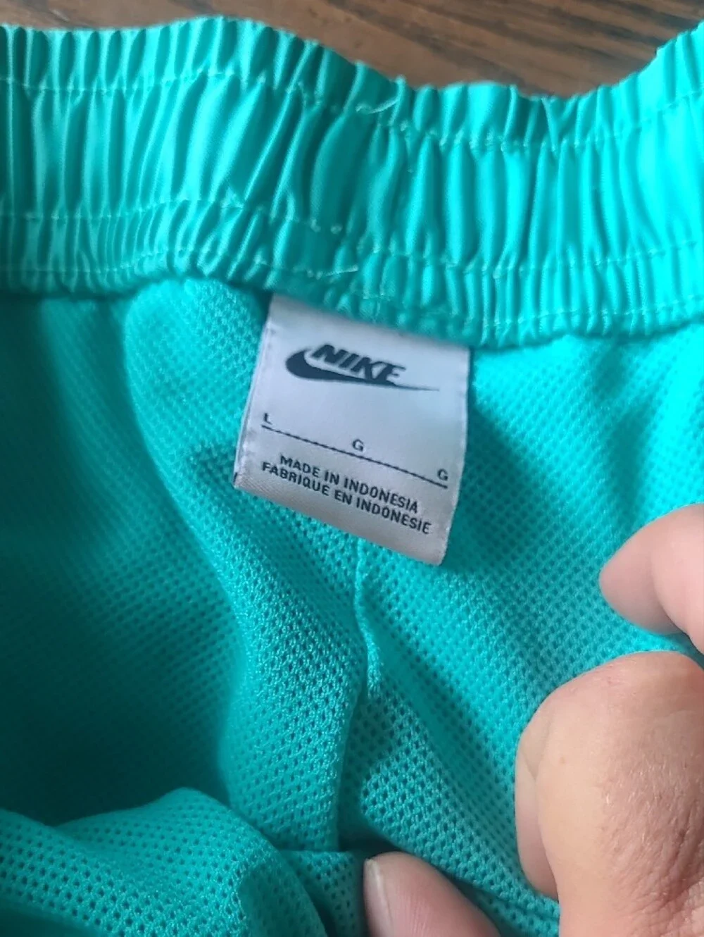 Y2k Nike Aqua Swim Shorts with White Drawstring Mens Size L